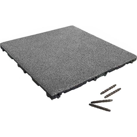 Fallschutz-Matte - Grau - Stecksystem - 50x50cm - 45mm - Systemboden