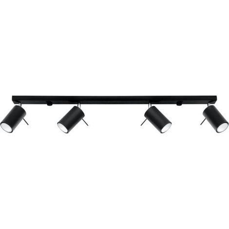 Plafonnier Spot Orientable Noir pour 4 Ampoules GU10 - SILAMP