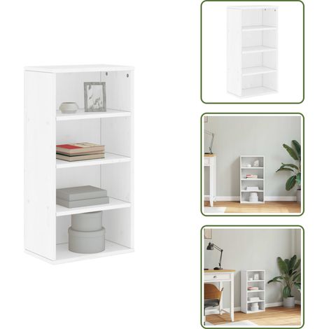 Armadietto in legno massello - vidaXL Armadietto Laterale ODDA Bianco 40x24x79 cm Legno Massello Pino - Armadietto con scomparti aperti