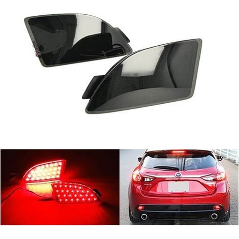 Kit 2 Fanali Posteriori A Led Nero Fume Per Mazda 3 Axela BM BL Sostituzione Catarifrangente Riflettore Originale (1/3)