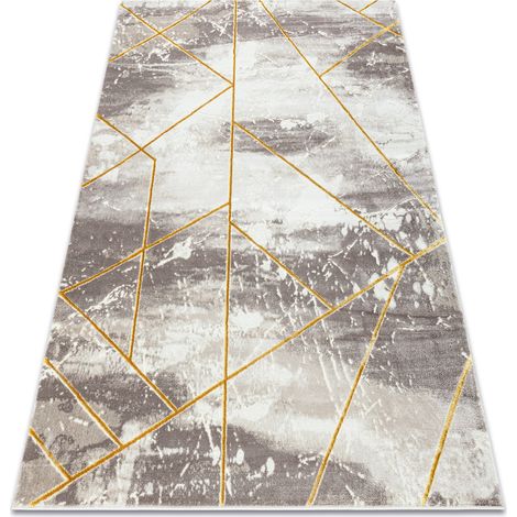 Tappeto CORE 1818 Geometrico - strutturale, due livelli di pile, avorio / oro beige 160x220 cm
