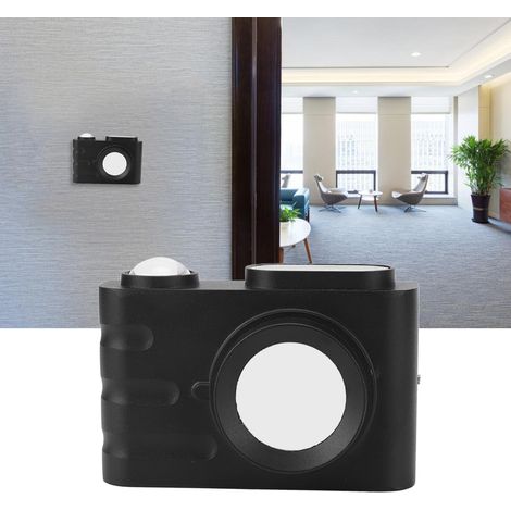 Applique murale LED en forme d'appareil photo unique, étanche, pour couloirs et escaliers, éclairage intérieur/extérieur, lumière chaude, 85-265 V, noir (1/5)