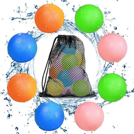 Reusable Water Bomb, 8 Pcs Self-Closing and Quick Fill Water Bombs, Outdoor Water Games for Children Adults, Garden/Beach Toys Summer Pool Party (1/5)