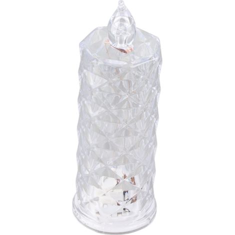 Bougie Lumineuse Romantique Lampe de Nuit Décorative à Piles pour Étudiant Dortoir Éclairage Portable Sans Socle (2xPiles AA) (1/5)
