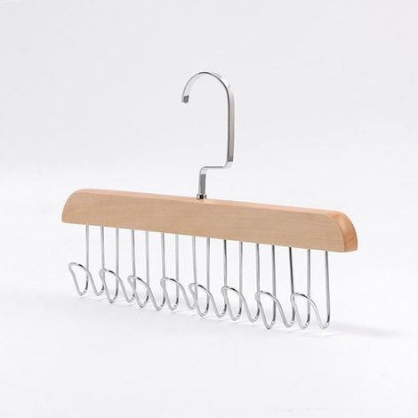 Cintre en pour Ceintures, Cintre Antidérapant Cravates Clips, Porte-Cravates, Cintres Porte-Cravates, Ceintures (8 Crochets), 28 X 18cm (1/5)