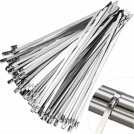 Packung mit 100 Edelstahl-Schlauchschellen 200 x 4,6 mm – Zugfestigkeit 80 kg – Temperaturbereich -80 °C bis +540 °C – Rückschlagsicherung (1/5)