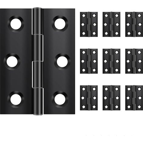 10 Stück Kleine Scharniere 44x31mm Edelstahl schwarz für Türen Fenster Schränke inklusive 60 Schrauben