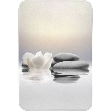 TAPPETINO DA BAGNO Pietre - Loto - Bianco - Acqua - Zen 60x90 cm