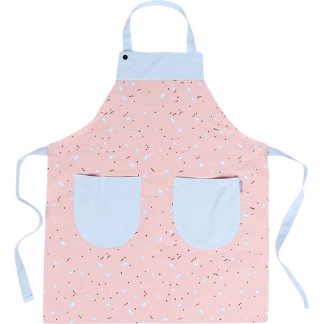Tablier de cuisine adulte en coton et lin, imprimé élégant, résistant à l'huile et aux taches, réglable, 74.5x61cm (1/5)