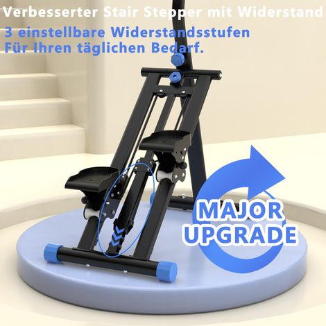 Stepper d'escalier pliable avec 3 niveaux de résistance pour entraînement à domicile, cadre robuste supportant jusqu'à 120 kg (1/5)