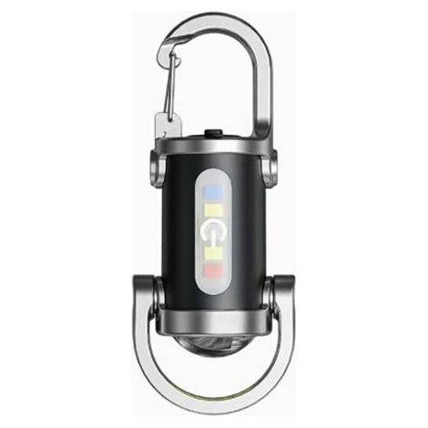 BUNTHAUS Lampe Torche LED Ultra Puissante Rechargeable USB C, Auto Défense La vie Étanche 7 Modes Lampe de Poche Porte Clés Camping Extérieur, Urgence, Pêche (1/4)