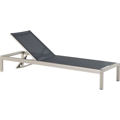 Sun Lounger FOSSATO Reclining Metal Black