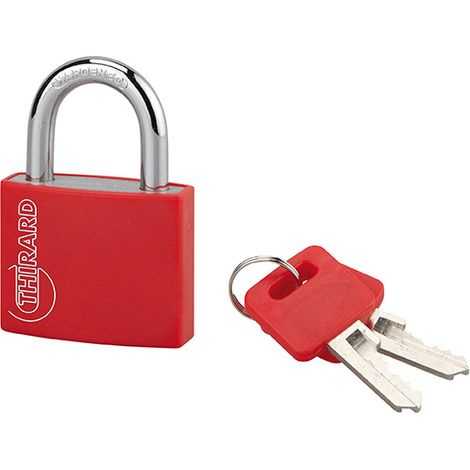 THIRARD - Cadenas à clé Maxium Color Rouge, intérieur, aluminium, 40mm, 2 clés - THIRARD
