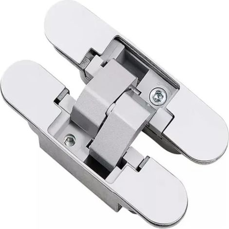 Bisagra ajustable para puertas ocultas que se abren 180° hacia adentro o hacia afuera, puertas de madera, puertas plegables, bisagras cruzadas ocultas para montaje invisible. (1/5)