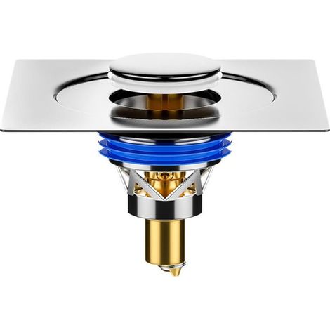 Lot de 2 bouchons de vidange universels pour lavabo, avec crépine et panier filtrant anti-odeurs, pour orifices de vidange de lavabo. (1/5)