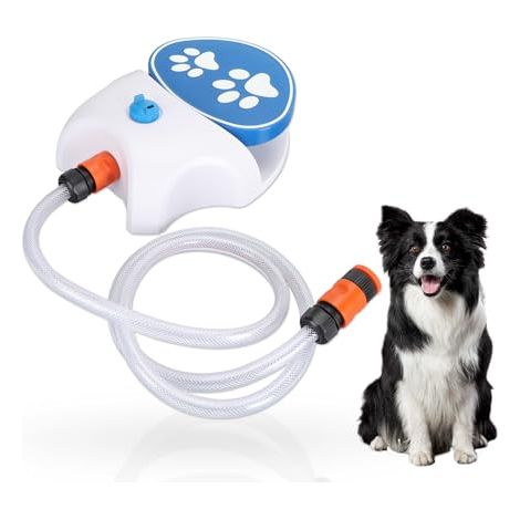 Fuente de agua para mascotas de exterior, fuente para perros con función de patada, dispensador de agua para perros, sistema dispensador de agua tipo pata para agua fresca.