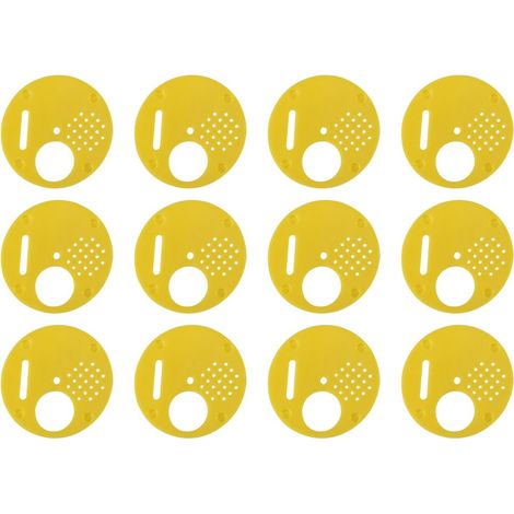 Disques de Porte d'Entrée pour Ruche d'Abeilles, 12 Pièces en Plastique, Accessoires d'Apiculture avec Fermeture Ventilée (1/4)