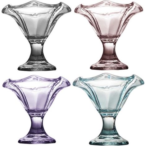 4-teiliges Set Stielgläser für Desserts, Dessertgläser, Eisbechergläser, Obstschalen für Eiscreme und Obstsalate (1/5)