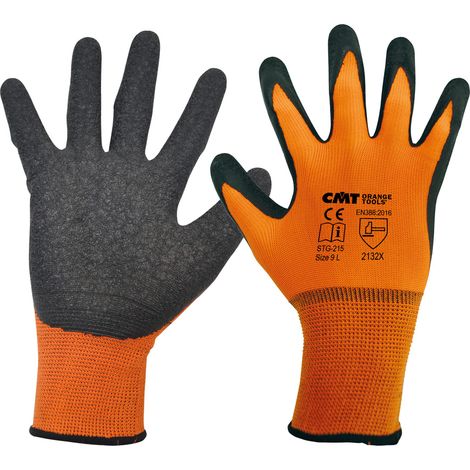 GLA-10XL GUANTES DE TRABAJO NARANJ. POLIES/LATEX TALLA XL (10) (1/4)