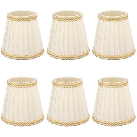 6Pcs Petite Abat-Jour Clip Sur Tambour Abat-Jour en Tissu pour Lustre Bougies Ampoules Accessoires d'éclairage