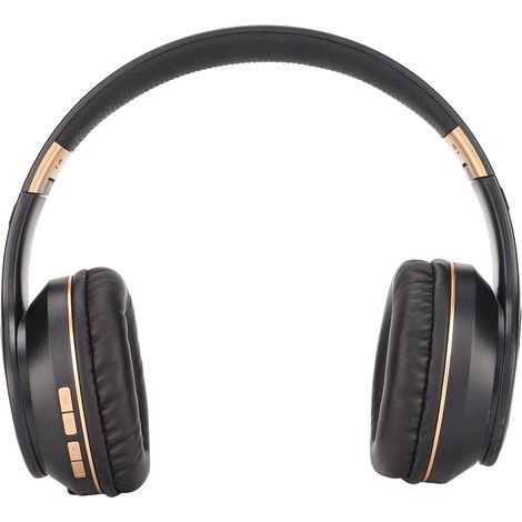 Écouteurs Supra-Auriculaires sans Fil Bluetooth 5.0 Casque Pliable avec Pilote de 40 Mm pour Les Jeux Sportifs, la Course à Pied (Couleur Or Noir) (1/5)