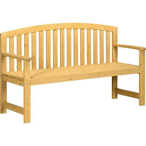 Banc de jardin 2 places en bois résistant aux intempéries avec dossier 240 kg 140 x 50 x 85 cm orange