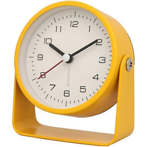 Petit réveil en métal silencieux pour bureau, idéal pour les étudiants, à utiliser dans une chambre ou un bureau. (1/5)