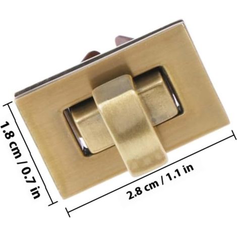 2 Stück Metall Taschenverschluss Drehverschluss Leichtes Handtaschenschloss für Geldbörsen und Clutches Modisches und Elegantes Design als Ersatz (1/5)