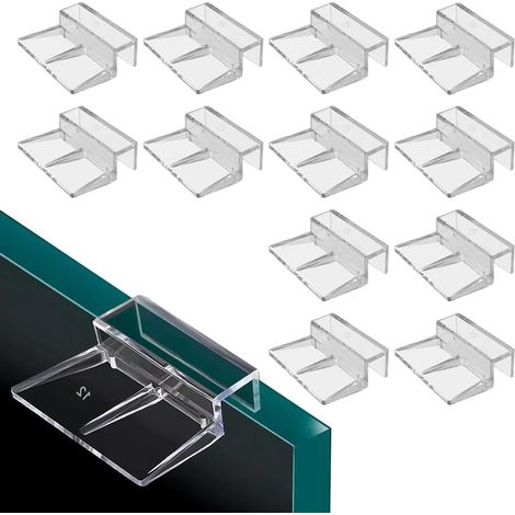 Support de couvercle aquarium - 12 pièces - Acrylique transparent - Fixation sans outil - Pour verre 11-12mm (1/5)