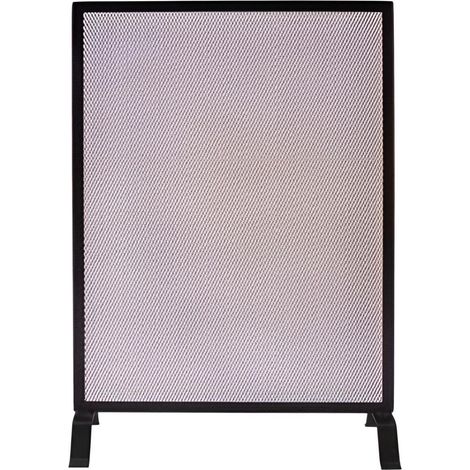 Grille pare-feu cheminée en fer forgé noir – Protection contre les braises – Dimensions 72 x 50 cm – Accessoire de sécurité essentiel – Visiodirect (1/3)
