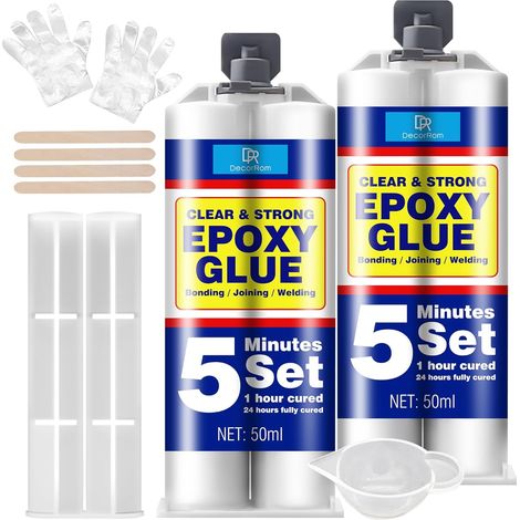Colle Époxy Bi-composante 100ml - Colle Époxy Extra Forte, Transparent (1/5)