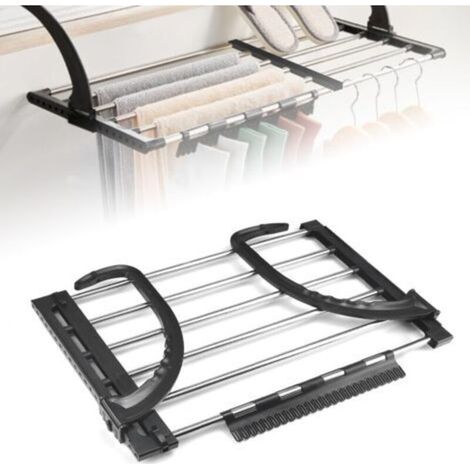 Séchoir Express Séchoir Suspendu Acier Inoxydable Métallique Extensible 51-95cm Séchoir Radiateur Séchoirs à Linge Pliable étendoir Balcon pour étendre sécher lessive vêtements mouillées (1/4)