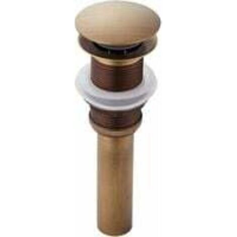 PA Pop-up Rétro Bouchon Bonde de Lavabo Vidange Clic-clac sans Trop-Plein en Laiton Bronzé Universel Valve Draineur dEvier Vasque Siphon sans Trou de Débordement Poli- sans Trop-Plein (1/3)
