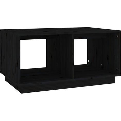 Tavolino da caffè dal design moderno e contemporaneo 80 x 50 x 40 cm in legno massello di pino nero DEC039772