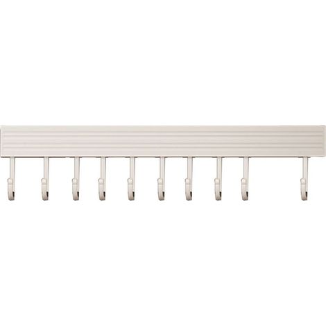 Crochet de cuisine mural support espace aluminium ustensiles cintre sans poinçon cuillère pelle planche à découper rangement blanc 10 crochets 50 cm. (1/5)
