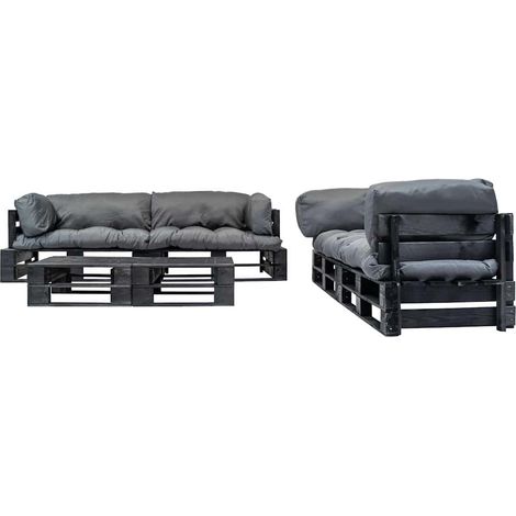Maison Exclusive - 6-tlg. Garten-Lounge-Set aus Paletten mit Grau (1/5)