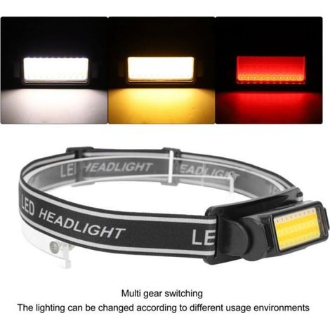 Lampe Frontale Étanche Multifonctionnelle USB Rechargeable, avec Bandeau Reglable, Pour Peche de Nuit/Cyclisme MATERIEL BIKEJORING (1/4)