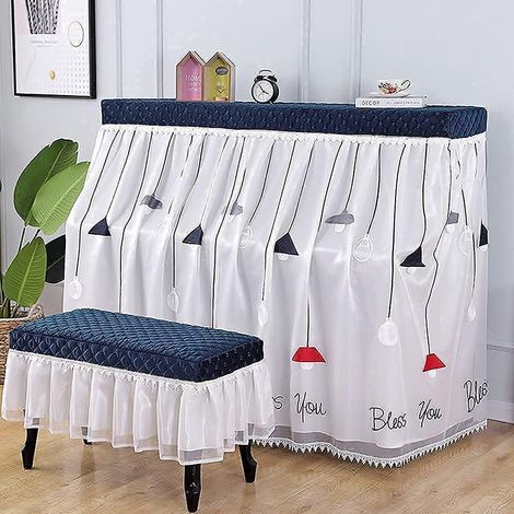 Housse de piano complète, housse en tissu pour piano électronique, housse de piano complète et élégante, housse supérieure ((type à deux sièges)) (1/4)