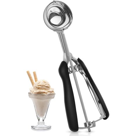 Cuillère à glace 304 en acier inoxydable pour crème glacée, melon, boulettes de viande, gâteau, pâte à biscuits, riz, cuillère à glace 5 cm (1/5)