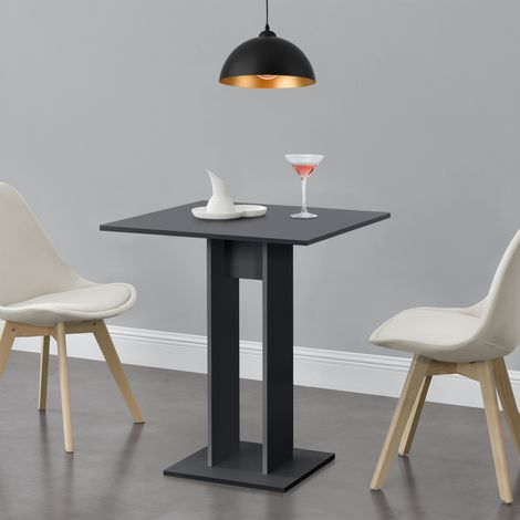 Mesa de Comedor Lindesnes cuadrada mesa de Bar aglomerado 65 x 65 x 78 cm - Gris oscuro mate [en.casa] (1/5)
