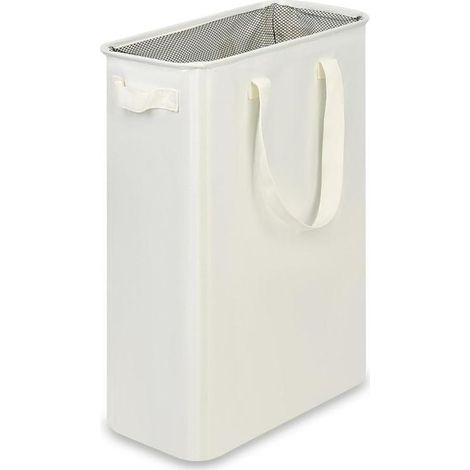Panier à linge en tissu Oxford à compartiment unique. avec poignée. bac à linge haut et pliable pour buanderies. dortoirs et chambres. beige 48 L (1/4)