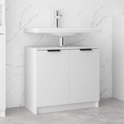 vidaXL Armoire salle de bain Blanc 64,5x33,5x59 cm Bois d'ingénierie (1/5)