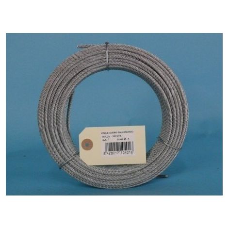 FPLUS cable acero galvan.100mts. 4mm. , Cable acero galvanizado trenzado.