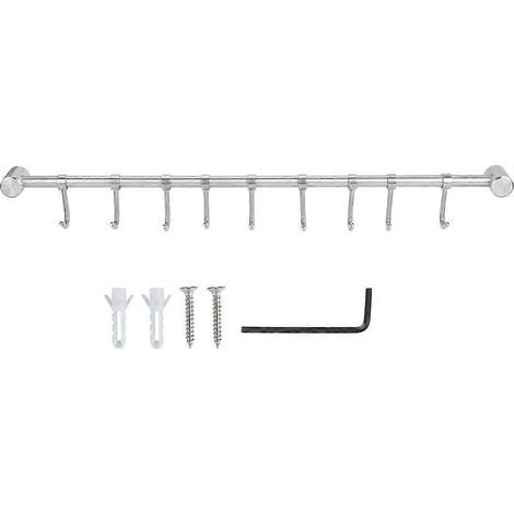 500 mm Wandgarderobe aus Edelstahl mit drehbaren Haken für Kleidung und einem stabilen, einziehbaren Haken (1/5)