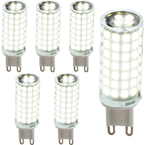 ALPINALUZ  Pack de 6 Bombillas LED G9 Tubulares 6W 6000K - Blanco Frío, Alta Eficiencia y Larga Durabilidad 220-240V AC (1/5)