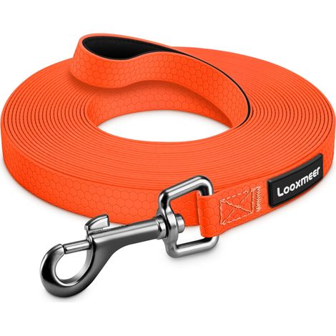 Longe pour Chien Étanche Corde de Dressage en PVC Robuste avec Poignée Souple Grand Chien Orange 3m (1/5)