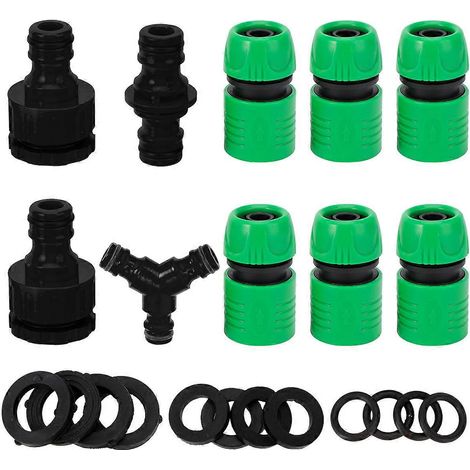 Raccords de tuyau d'irrigation goutte à goutte, outils de jardin, 1 jeu, à dégagement rapide, compatibles avec le jardinage domestique, en ABS noir (1/5)