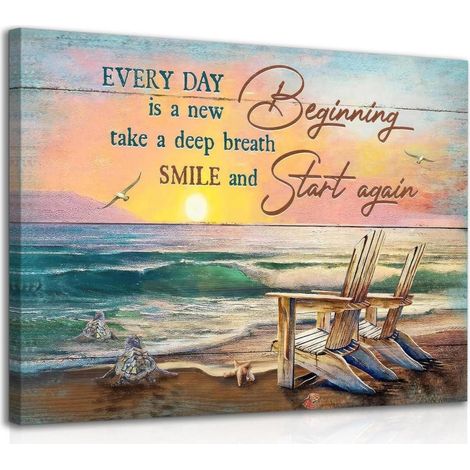 Wandkunst Vintage Meer Schildkröte Zitate 16x12 Zoll Strand Gerahmt (1/5)