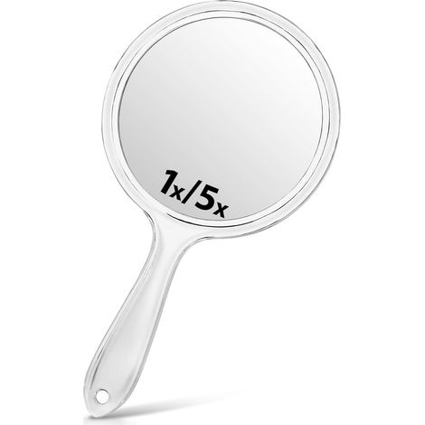 Miroir à Main, Miroir Grossissant - Double Face 1X/5X (1/5)