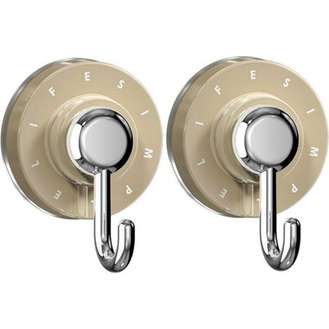 Saugnapfhaken für Bad und Küche (2 Stück, beige)